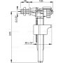 A16-1/2 Впускной механизм для бачка с боковой подводкой и металлической резьбой 1/2 Alcaplast