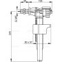 A16-3/8 Впускной механизм для бачка с боковой подводкой и металлической резьбой 3/8 Alcaplast