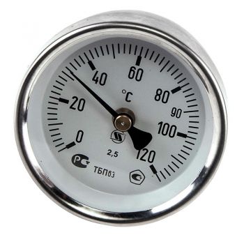 Термометр биметаллический осевой ТБП-63 120°С G1/2"